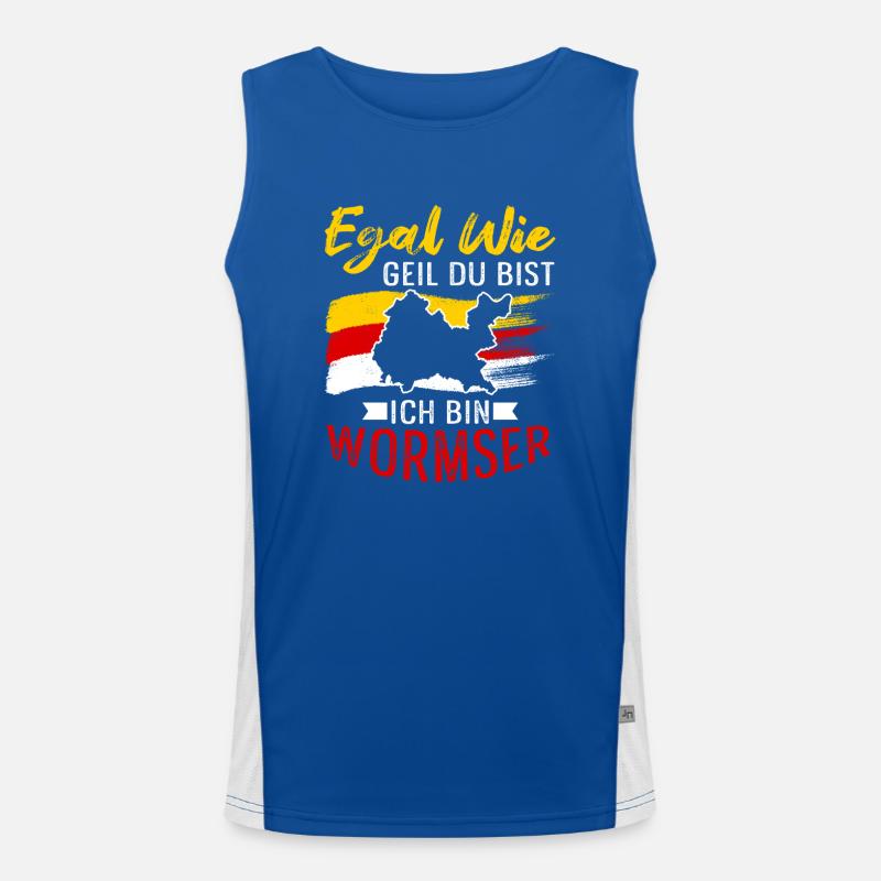 Egal Wie Geil Du Bist Ich Bin Wormser Funktionelles Kontrast-Tank Top für Männer 