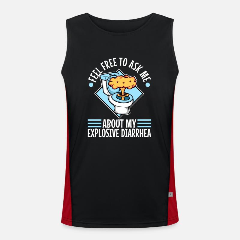 Ask me about my explosive diarrhea Funktionelles Kontrast-Tank Top für Männer 