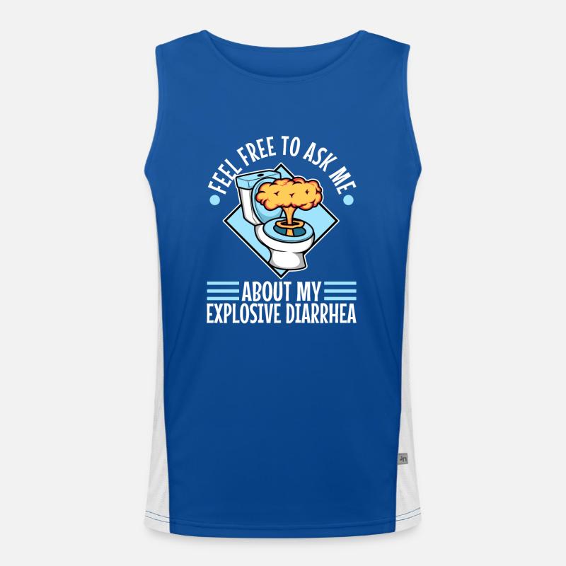 Ask me about my explosive diarrhea Men's Functional Contrast Tank Top 