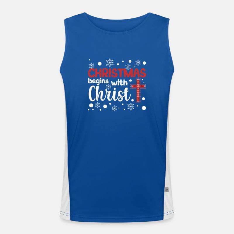 Noël commence avec le pyjama du Christ Jésus Xma Débardeur respirant contrasté Homme 