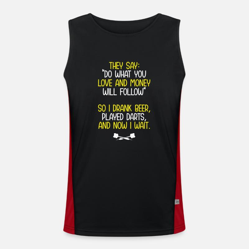 I drank beer and darts Men's Functional Contrast Tank Top 
