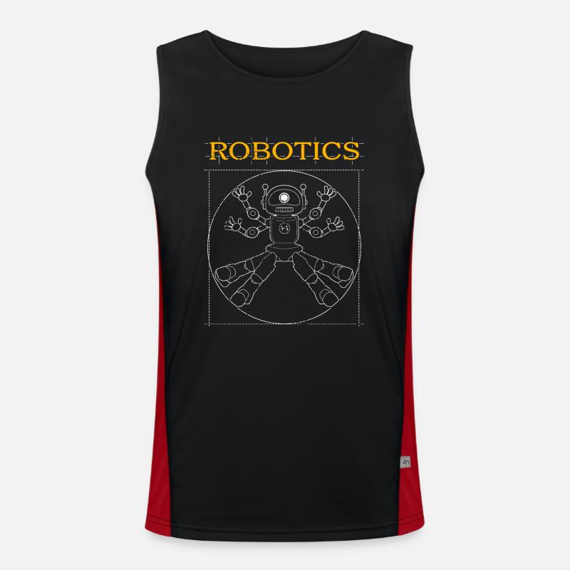 Robotics Robot Robotics Vitruvian Man Men's Functional Contrast Tank Top 