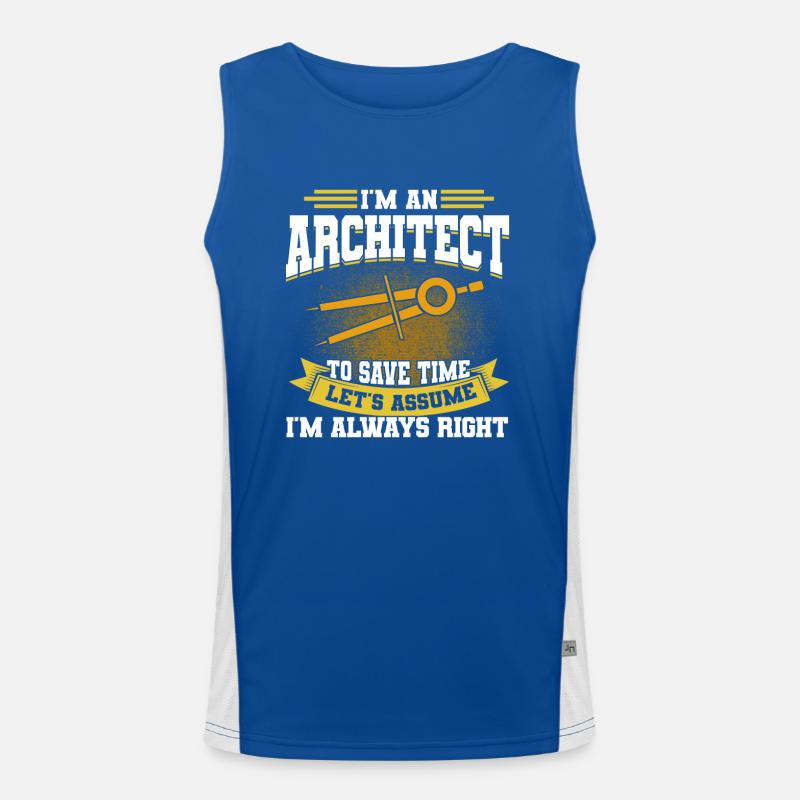 Architect Gift Profession Architecture Job Architect Men's Functional Contrast Tank Top 