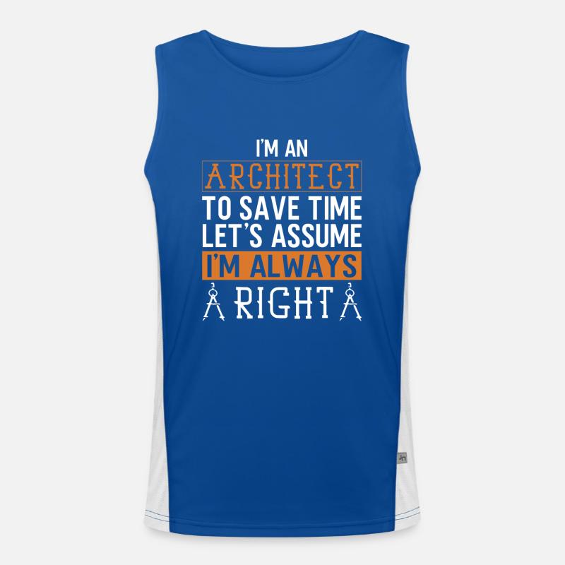 Architect Gift Profession Architecture Job Architect Men's Functional Contrast Tank Top 
