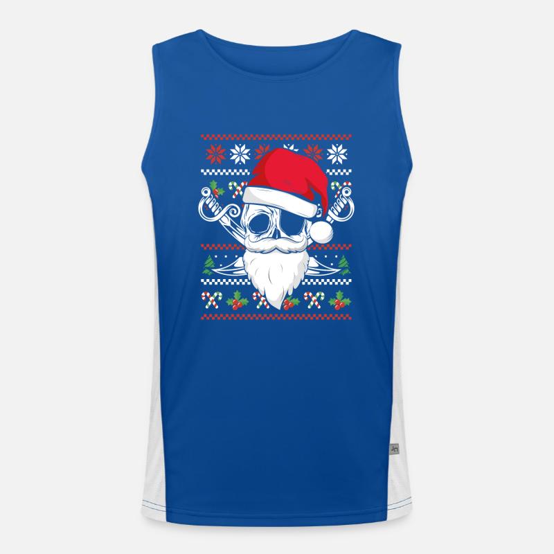 Weihnachtspirat Mit Schwertern Funktionelles Kontrast-Tank Top für Männer 