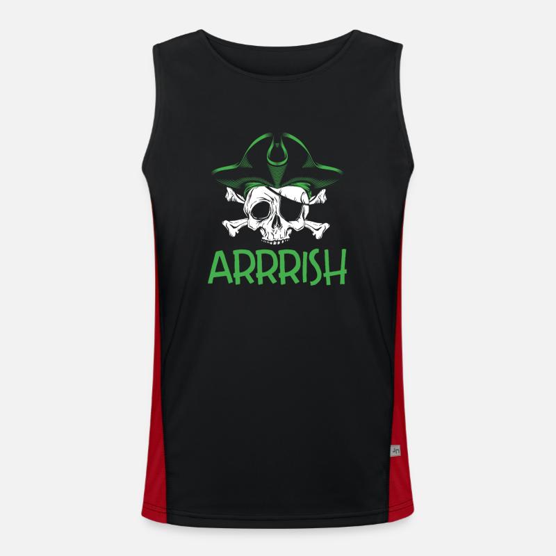 Irish Green Pirate Men's Functional Contrast Tank Top 