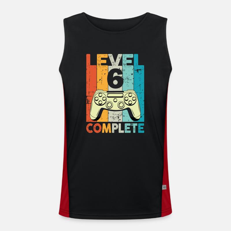 Level 6 Complete Gaming Geburtstag Funktionelles Kontrast-Tank Top für Männer 