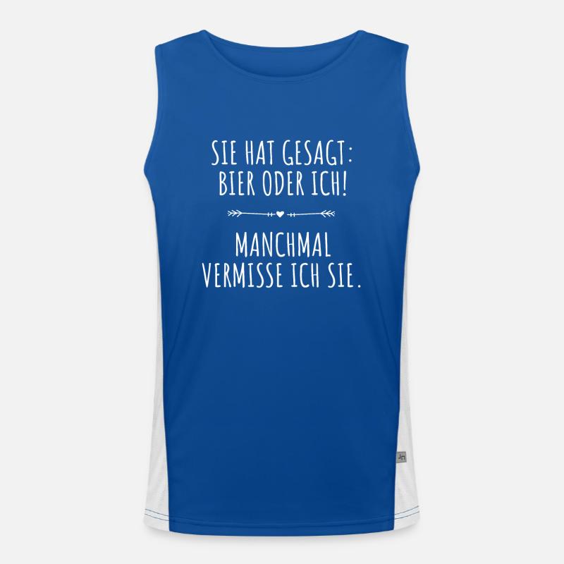 Sie Hat Gesagt Bier Oder Ich Biertrinker Saufshirt Funktionelles Kontrast-Tank Top für Männer 