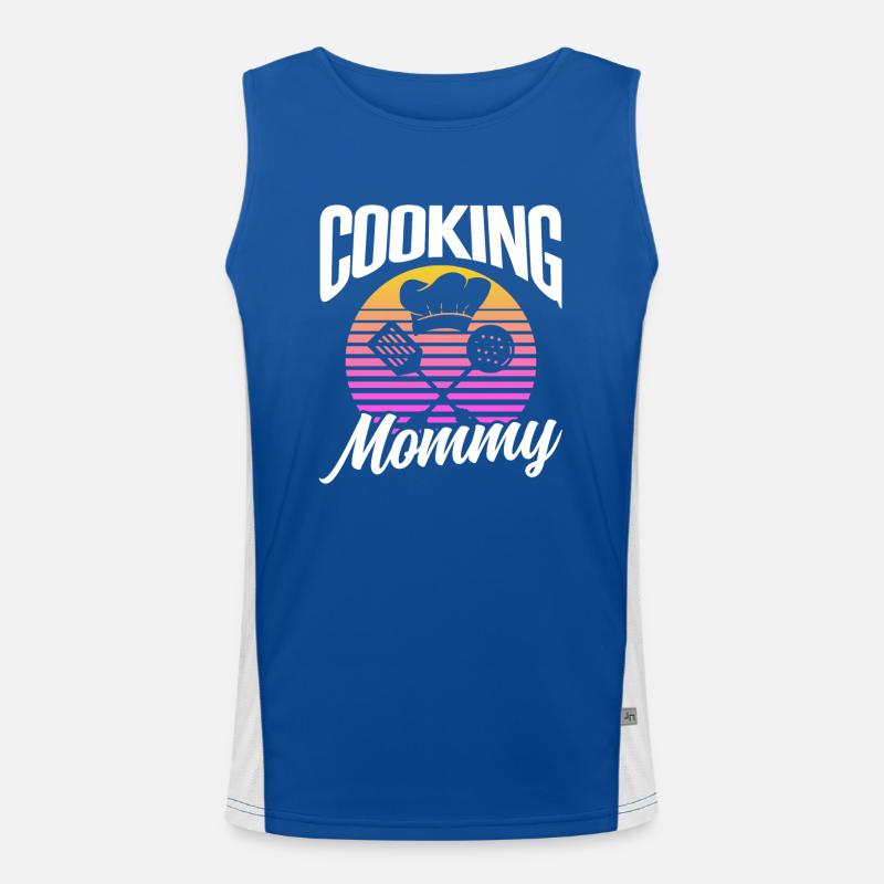 Kochende Mami Kochen Koch Köchin Mama Mutter Funktionelles Kontrast-Tank Top für Männer 