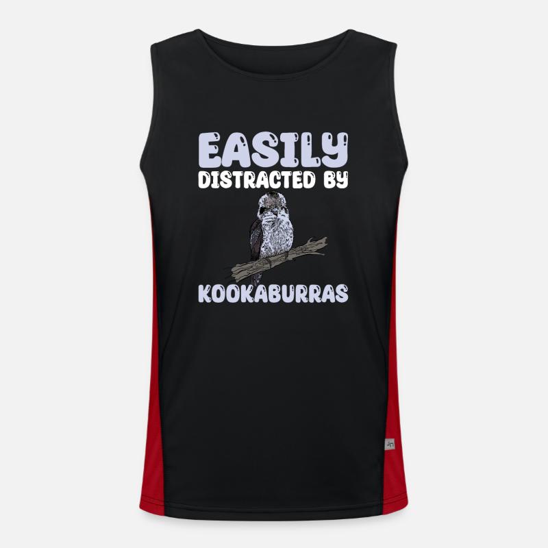 Lachender Kookaburra Funktionelles Kontrast-Tank Top für Männer 