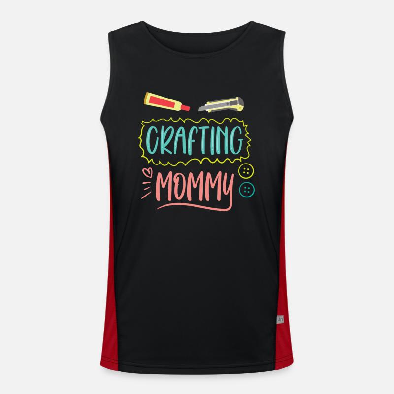 Bastel Mama Bastler Basteln Mutter Funktionelles Kontrast-Tank Top für Männer 