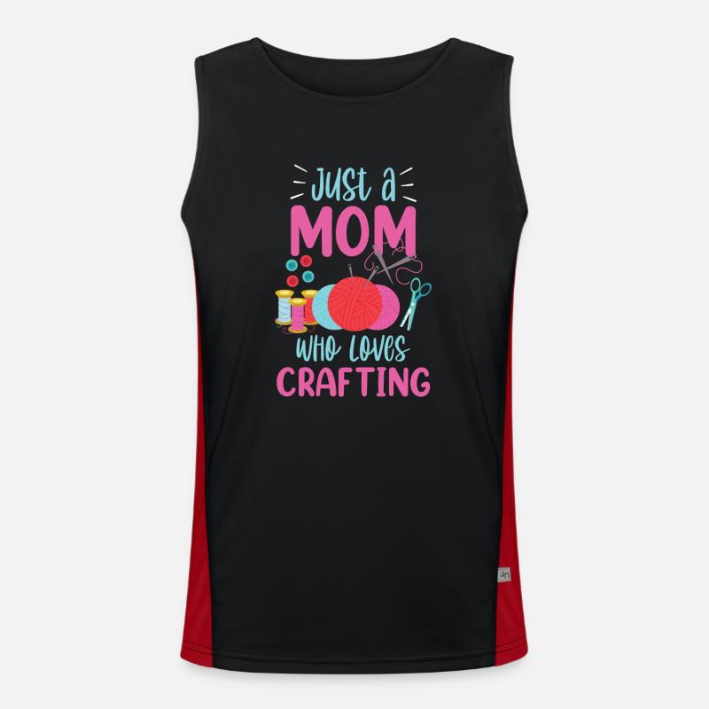 Nur Eine Mutter Die Das Basteln Liebt Bastel Mama Funktionelles Kontrast-Tank Top für Männer 