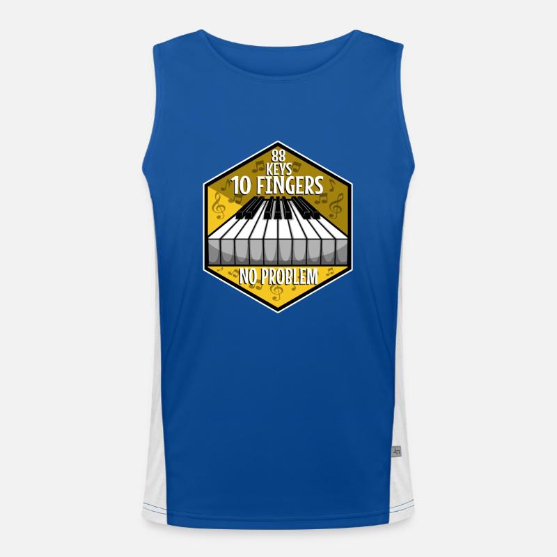 88 keys 10 fingers no problem Men's Functional Contrast Tank Top 