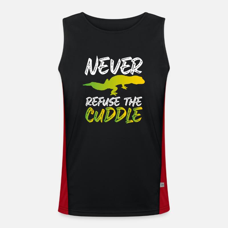 Never refuse to cuddle - Men's Functional Contrast Tank Top  - black/red