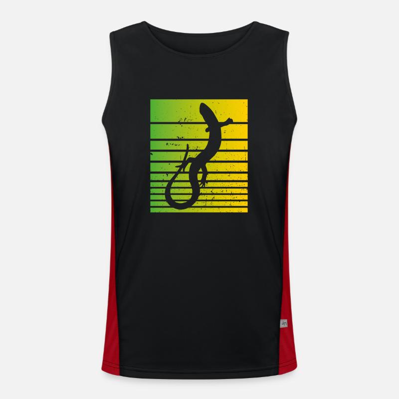 Weiße Eidechse Funktionelles Kontrast-Tank Top für Männer 