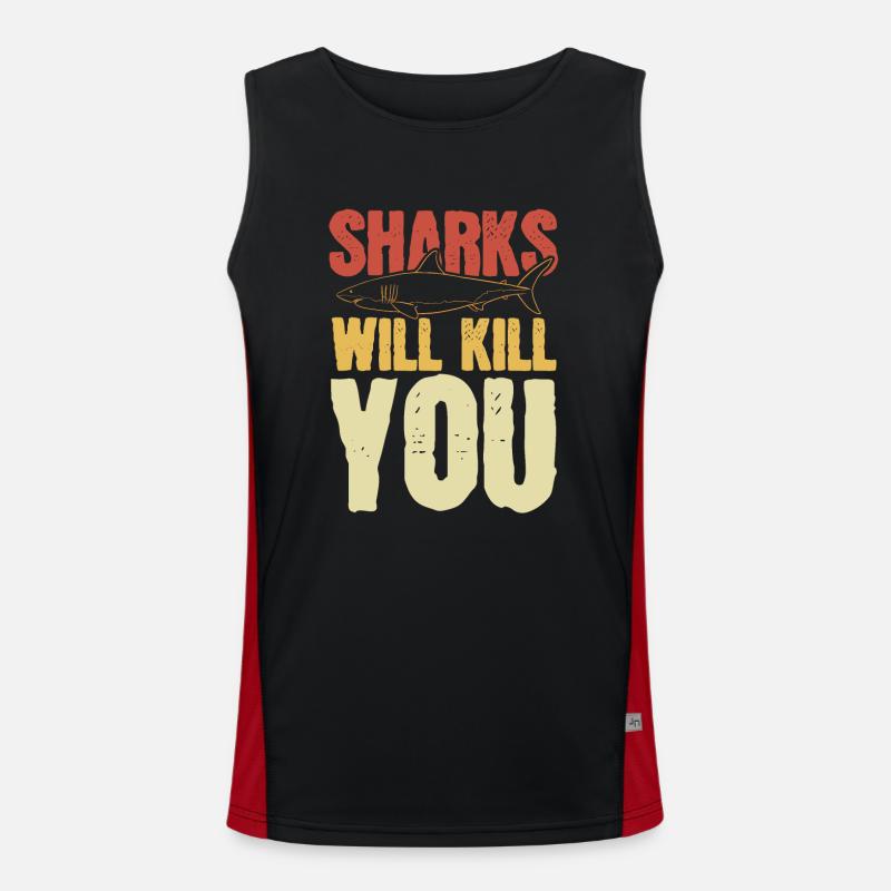 Sharks Will Kill You Men's Functional Contrast Tank Top 