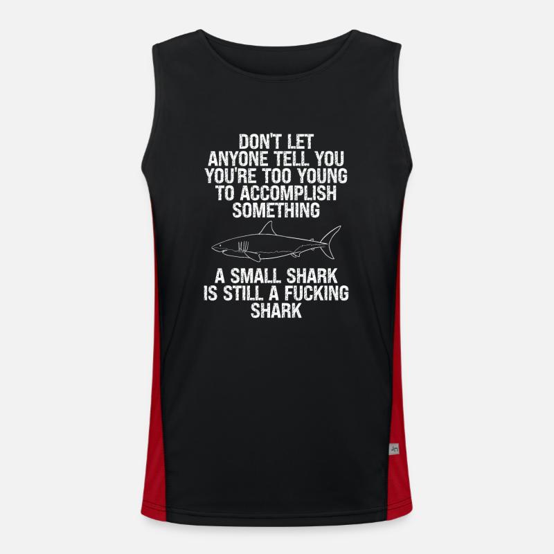 Ein Kleiner Hai Funktionelles Kontrast-Tank Top für Männer 
