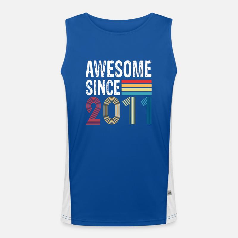Awesome Since 2011 Geburtstag 2011 Vintage 2011 Funktionelles Kontrast-Tank Top für Männer 