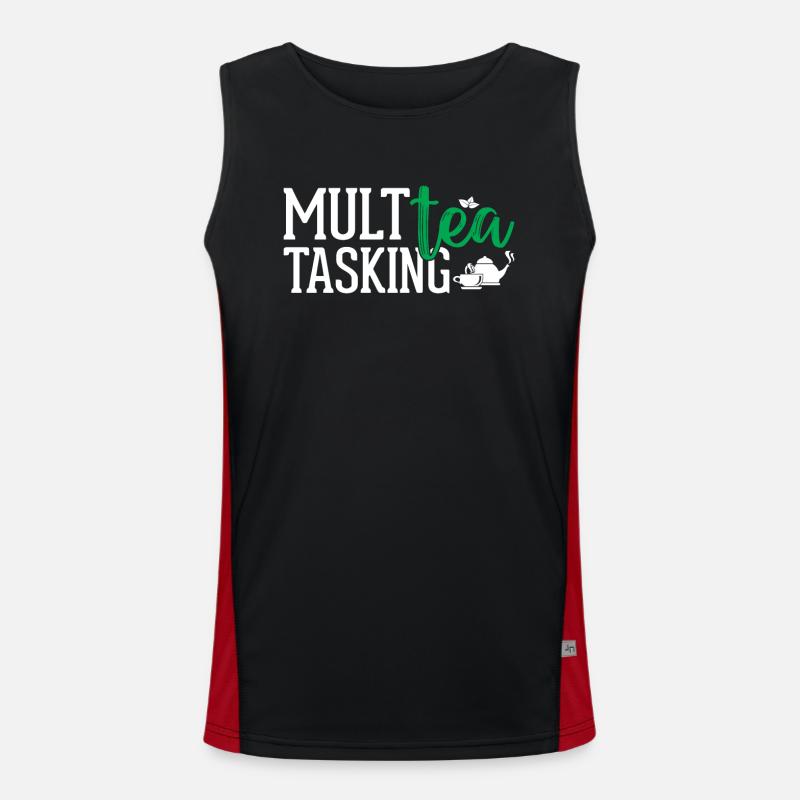 Tea Lover - Multea Tasking - Men's Functional Contrast Tank Top - black/red