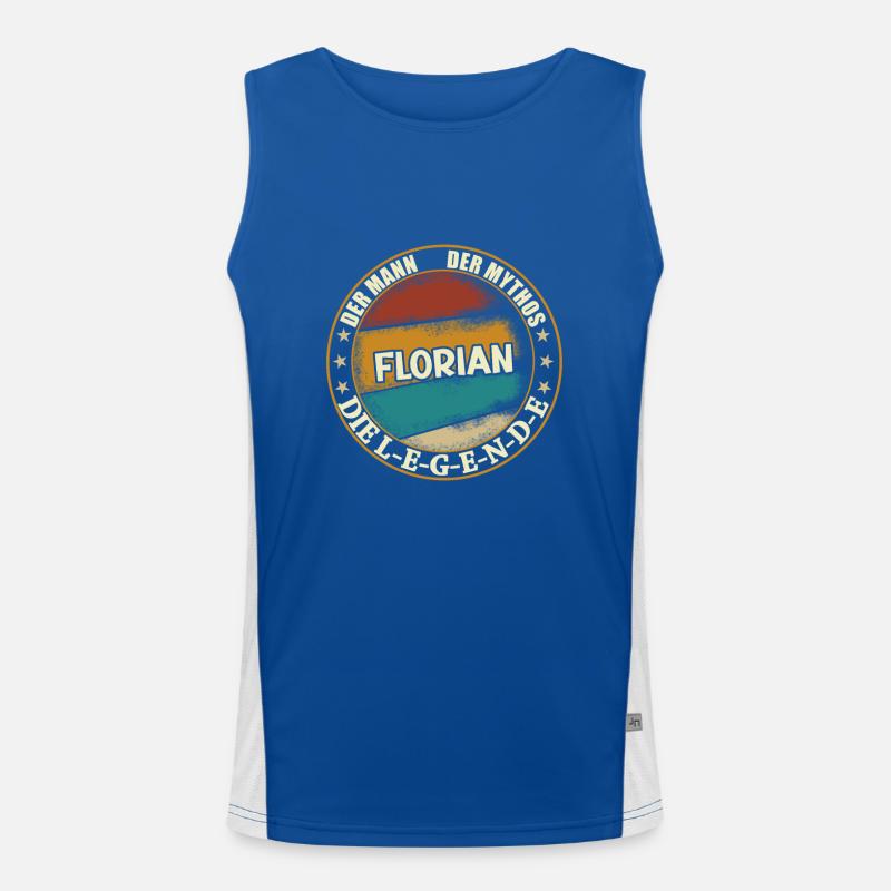 Florian Vorname Name Geburtstag Funktionelles Kontrast-Tank Top für Männer 