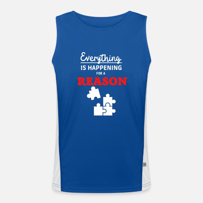 Everything is happening for a reason 3 Funktionelles Kontrast-Tank Top für Männer 