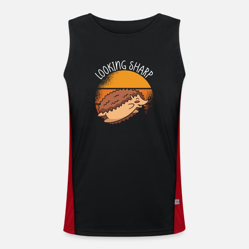Search Sharp Hedgehog Men's Functional Contrast Tank Top 