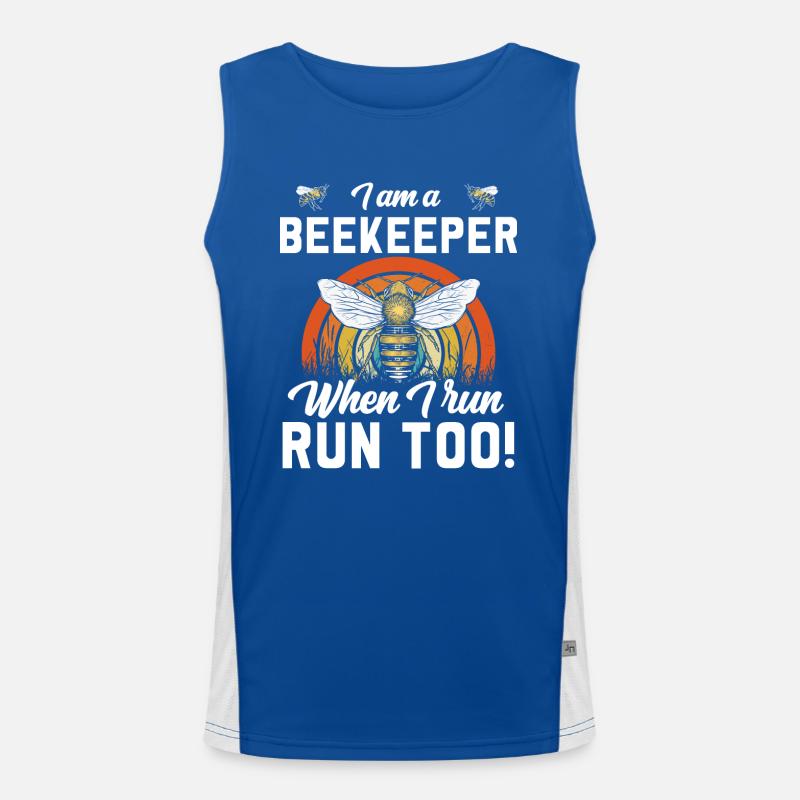 I am a beekeeper when i run run too beekeeper gift Débardeur respirant contrasté Homme 