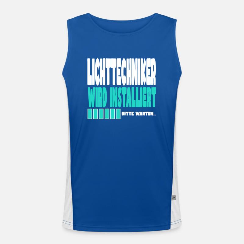 Lichttechniker wird installiert Funktionelles Kontrast-Tank Top für Männer 