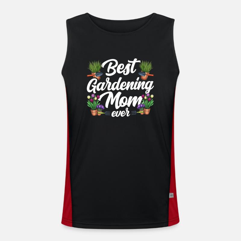 Beste Gartenarbeit Mutter Gärtnerin Mama Garten Funktionelles Kontrast-Tank Top für Männer 