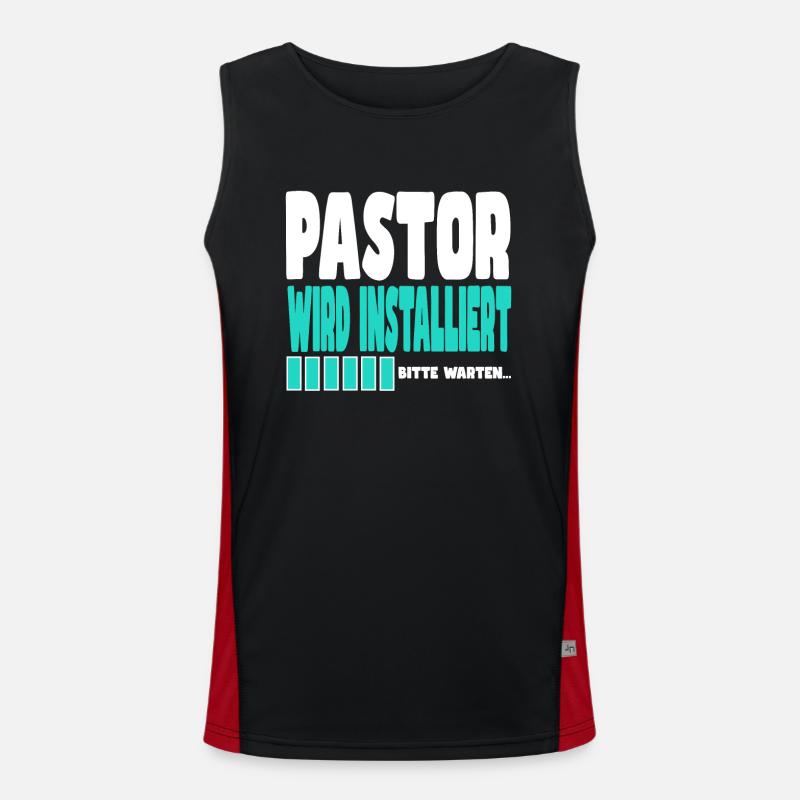 Pastor wird installiert Funktionelles Kontrast-Tank Top für Männer 