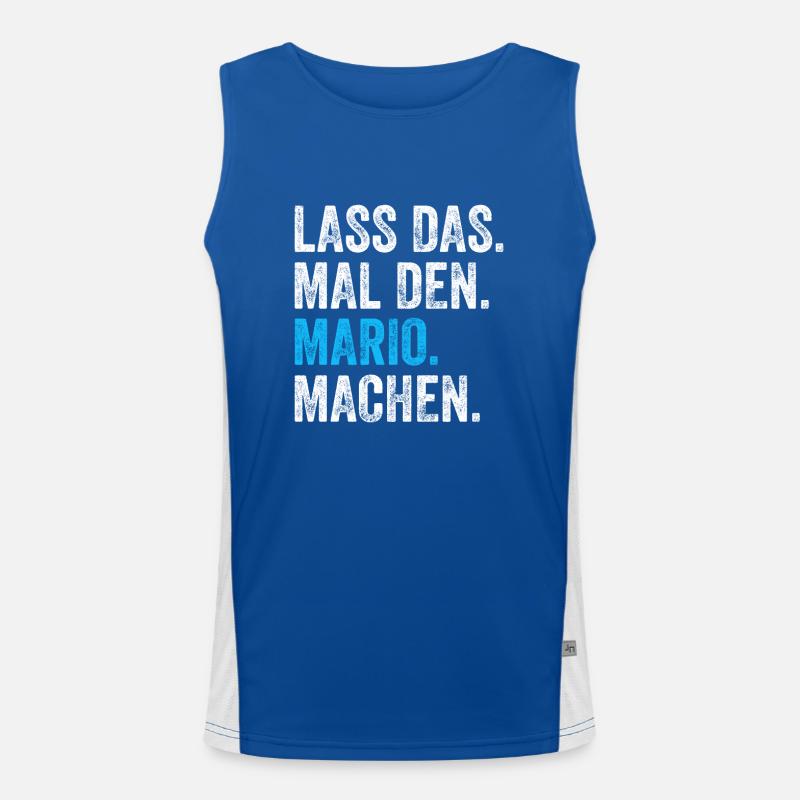 Lass das mal den Mario machen Name Funktionelles Kontrast-Tank Top für Männer 