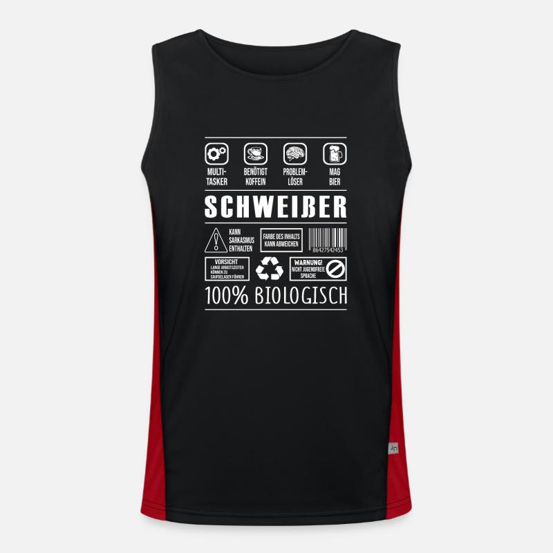 Schweißer Beruf Spruch lustig Metallbauer Funktionelles Kontrast-Tank Top für Männer 