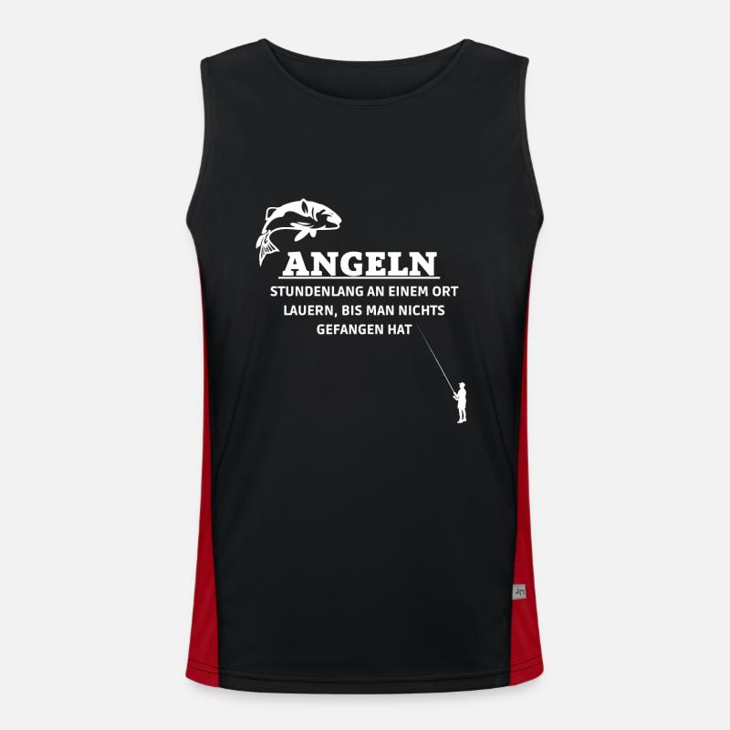 ANGELN STUNDENLANG AM EINEM ORT LAUERN Funktionelles Kontrast-Tank Top für Männer 