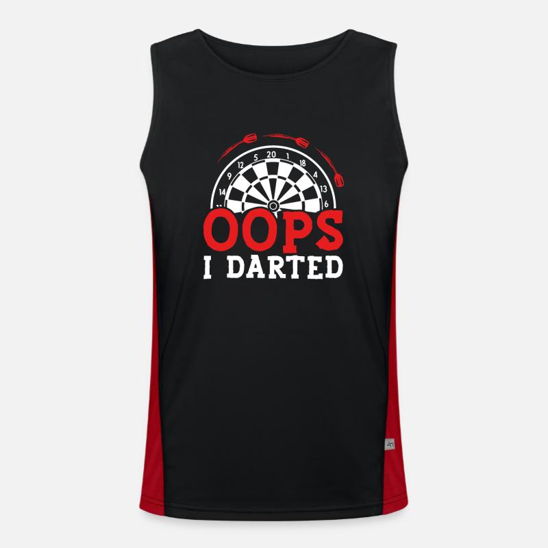 Oops, I played darts - Men's Functional Contrast Tank Top  - black/red