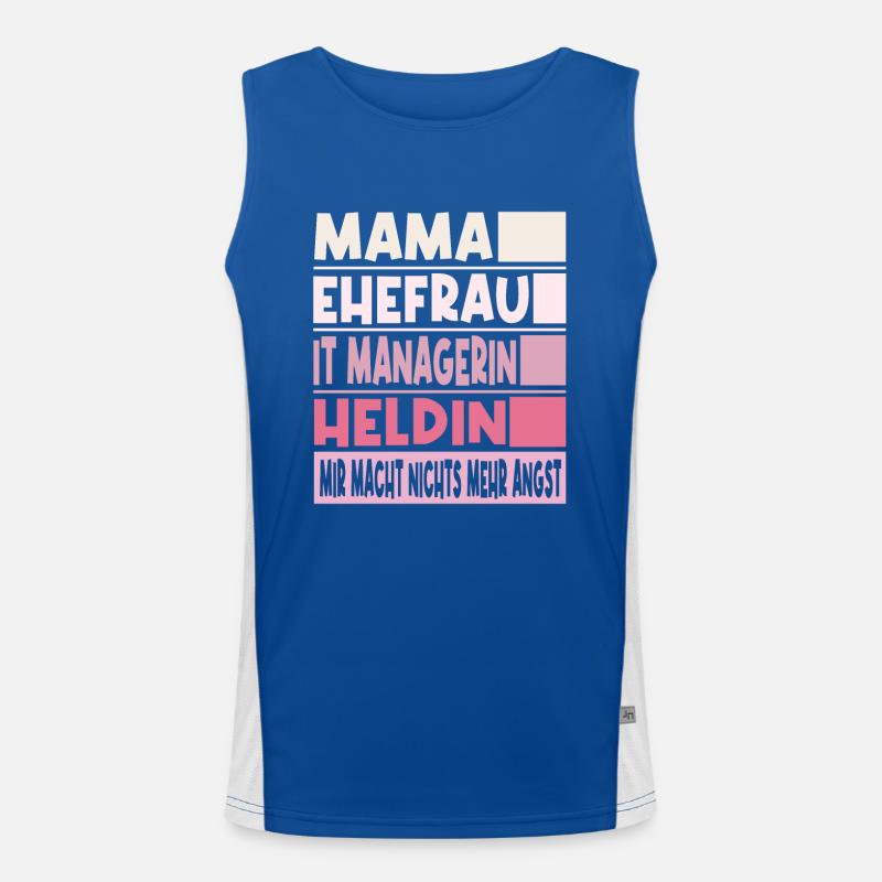 It Managerin Mama Ehefrau Heldin Funktionelles Kontrast-Tank Top für Männer 