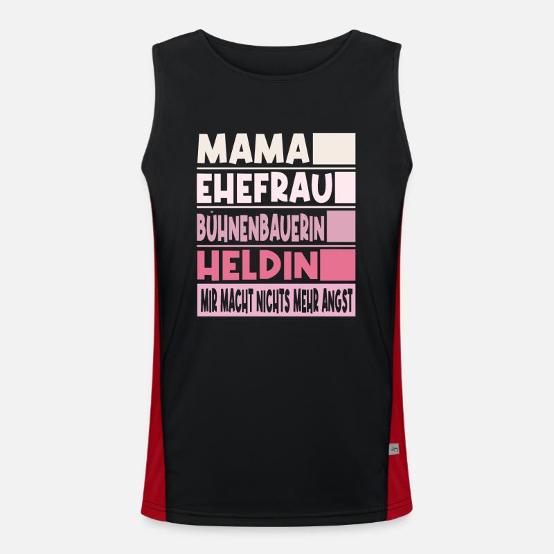 Bühnenbauerin Mama Ehefrau Heldin Funktionelles Kontrast-Tank Top für Männer 