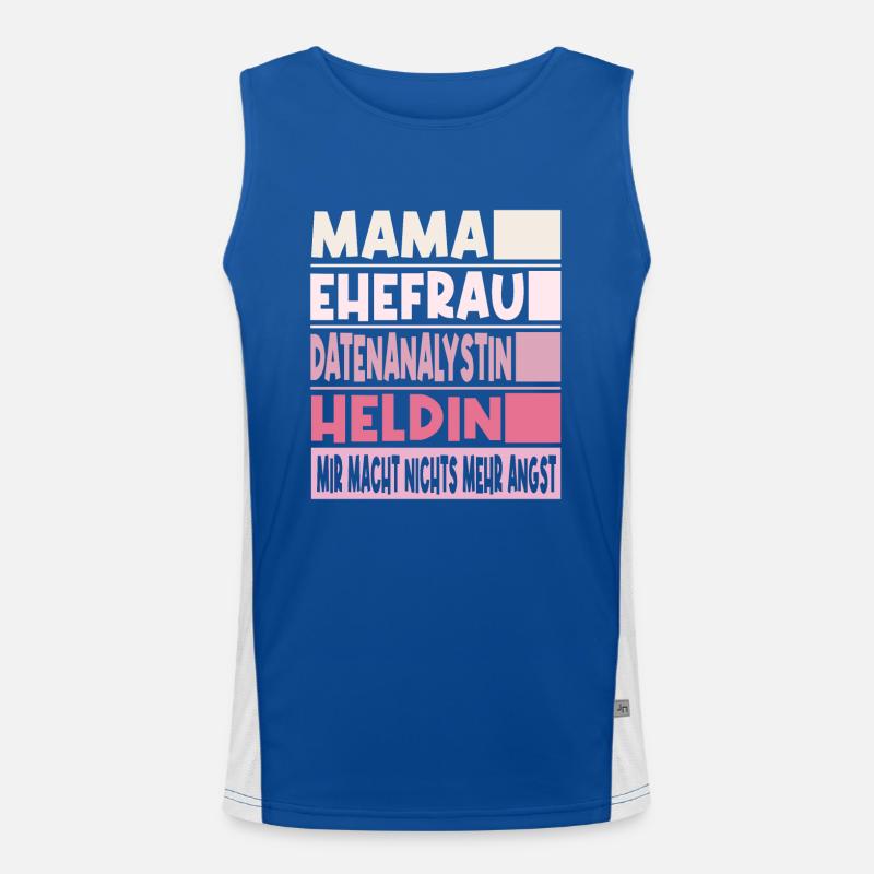 Datenanalystin Mama Ehefrau Heldin Funktionelles Kontrast-Tank Top für Männer 