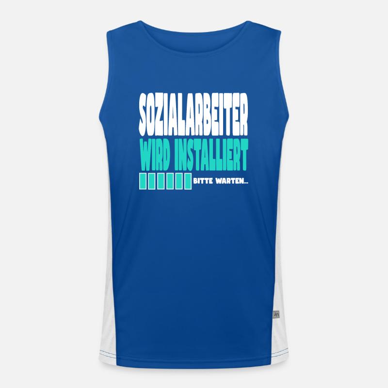 Sozialarbeiter wird installiert Funktionelles Kontrast-Tank Top für Männer 