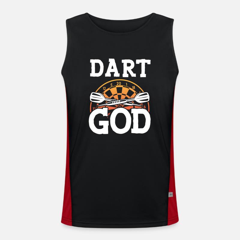 Dartgott Dartscheibe - Men's Functional Contrast Tank Top  - black/red