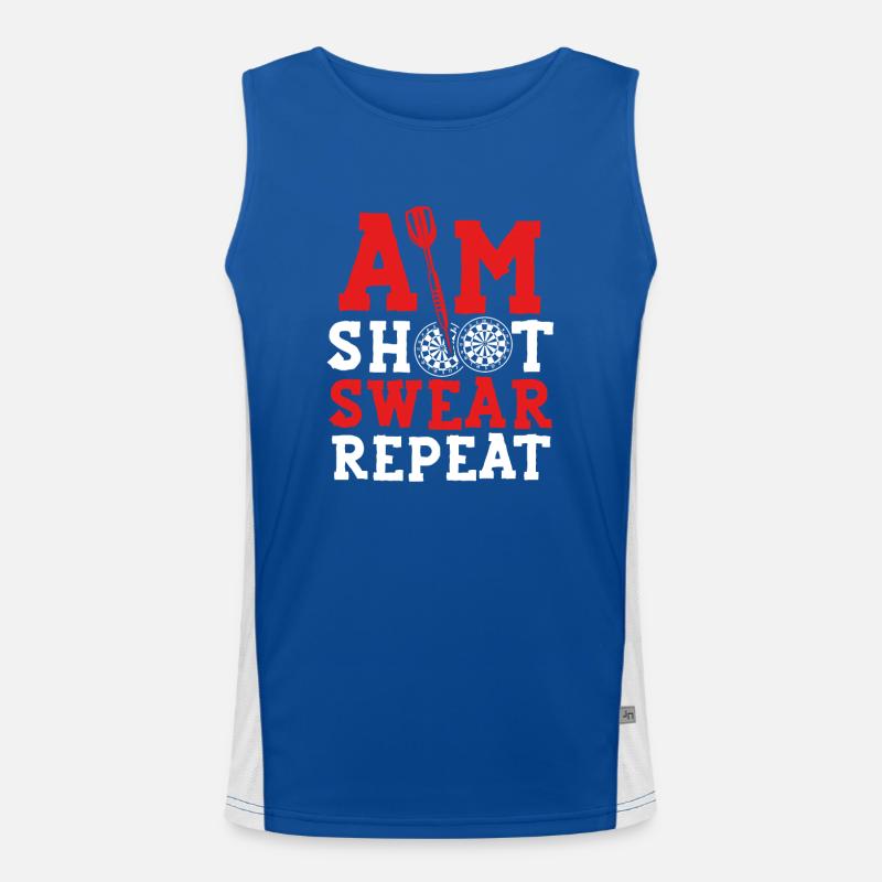 Target shooting, swearing, repeating Men's Functional Contrast Tank Top 