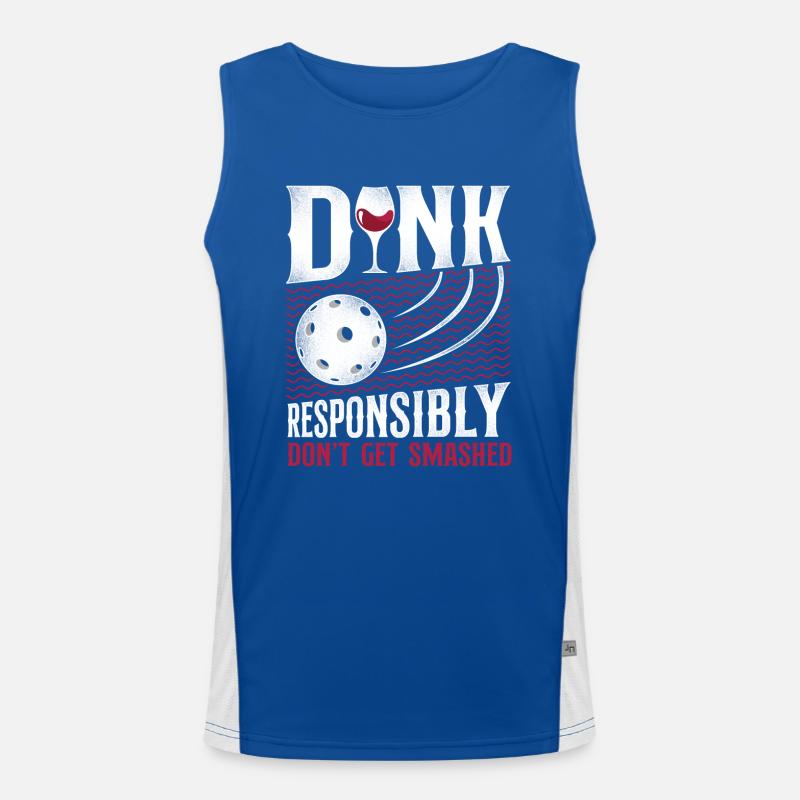Pickleball Pun Wine Dink Funktionelles Kontrast-Tank Top für Männer 