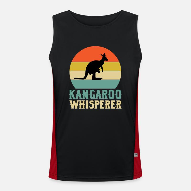 Kangaroo Whisperer - Men's Functional Contrast Tank Top  - black/red