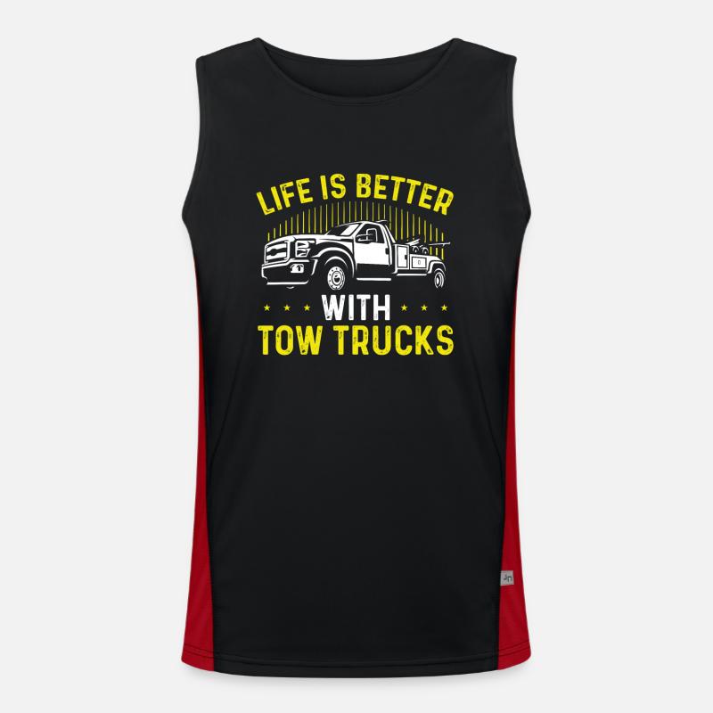 Das Leben Ist Besser Mit Abschleppwagen Funktionelles Kontrast-Tank Top für Männer 