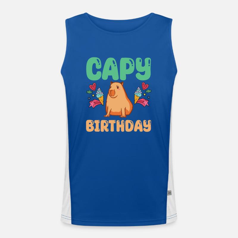 Capybara Birthday Gift Men's Functional Contrast Tank Top 