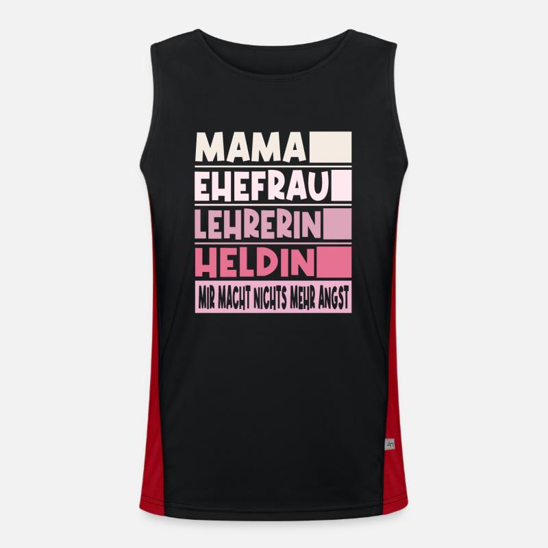 Lehrerin Mama Ehefrau Heldin Funktionelles Kontrast-Tank Top für Männer 
