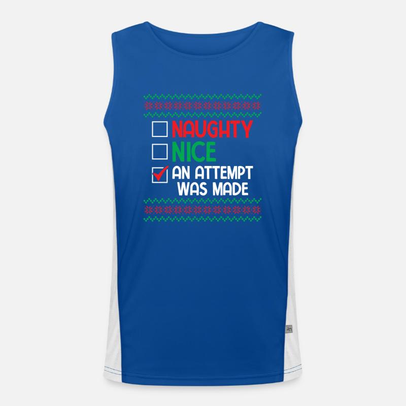 Nice Naughty an Attempt was Made Pun Saying Ugly C Funktionelles Kontrast-Tank Top für Männer 