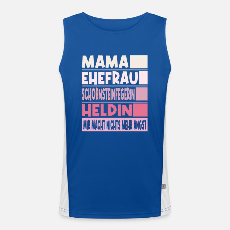 Schornsteinfegerin Mama Ehefrau Heldin Funktionelles Kontrast-Tank Top für Männer 