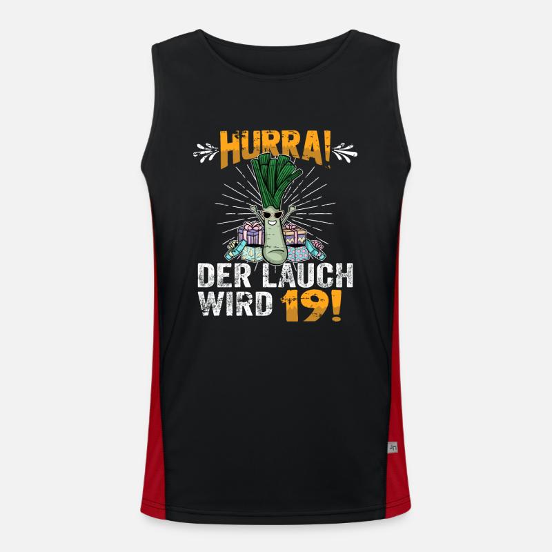 Hurra der Lauch wird 19 Funktionelles Kontrast-Tank Top für Männer 