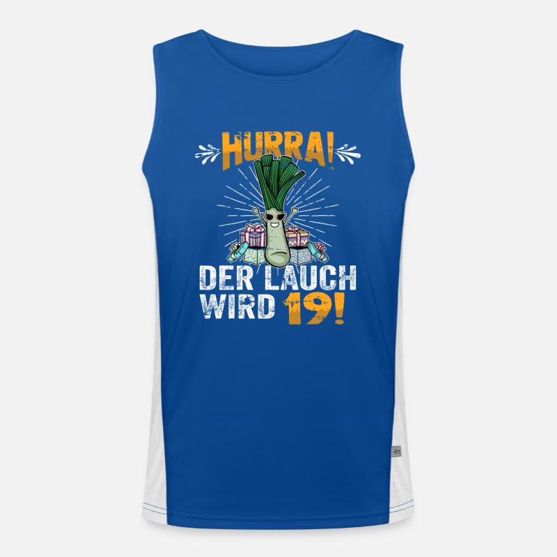 Hurra der Lauch wird 19 Funktionelles Kontrast-Tank Top für Männer 