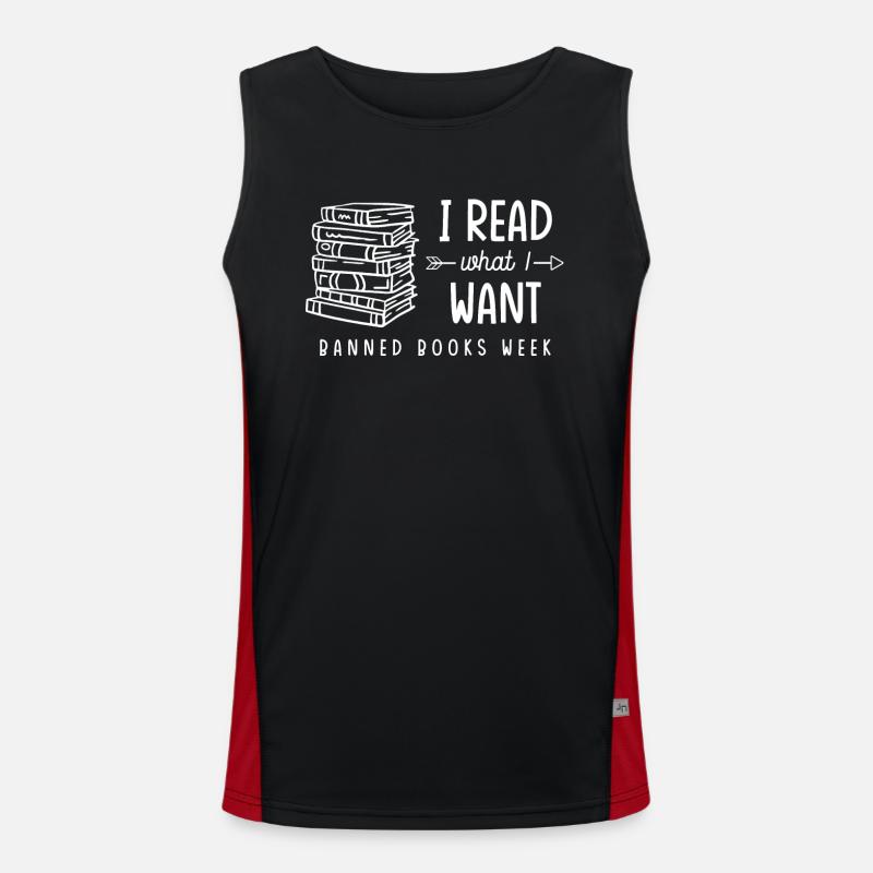 Ich Lese, Was Ich Will, Banned Books Week Funktionelles Kontrast-Tank Top für Männer 